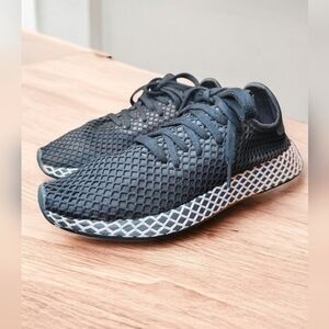 Rare Adidas Original Deerupt Runner Womens 9  Shoes Black Mesh Athletic Trainer